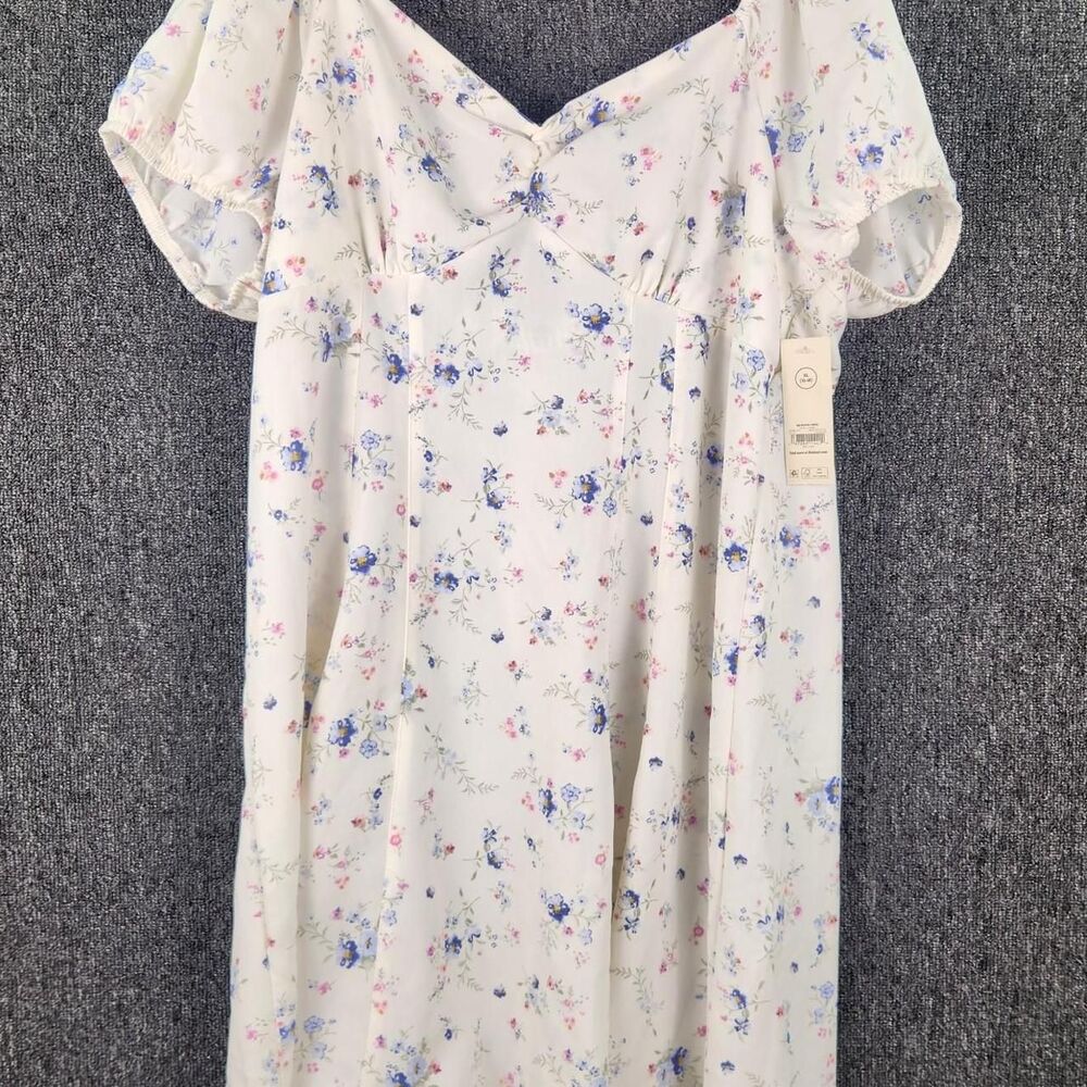 Women's White and Cream Dress